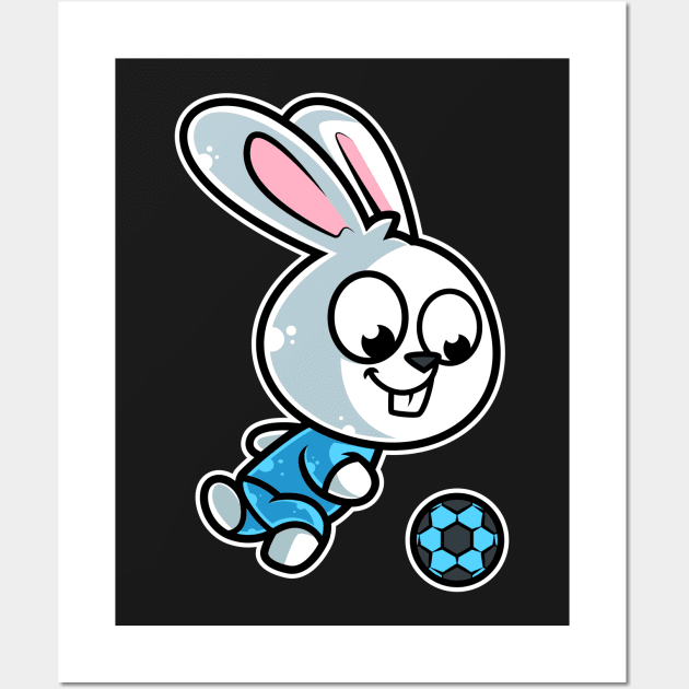 Rabbit Football Game Day Funny Team Sports Bunny Soccer product Wall Art by theodoros20